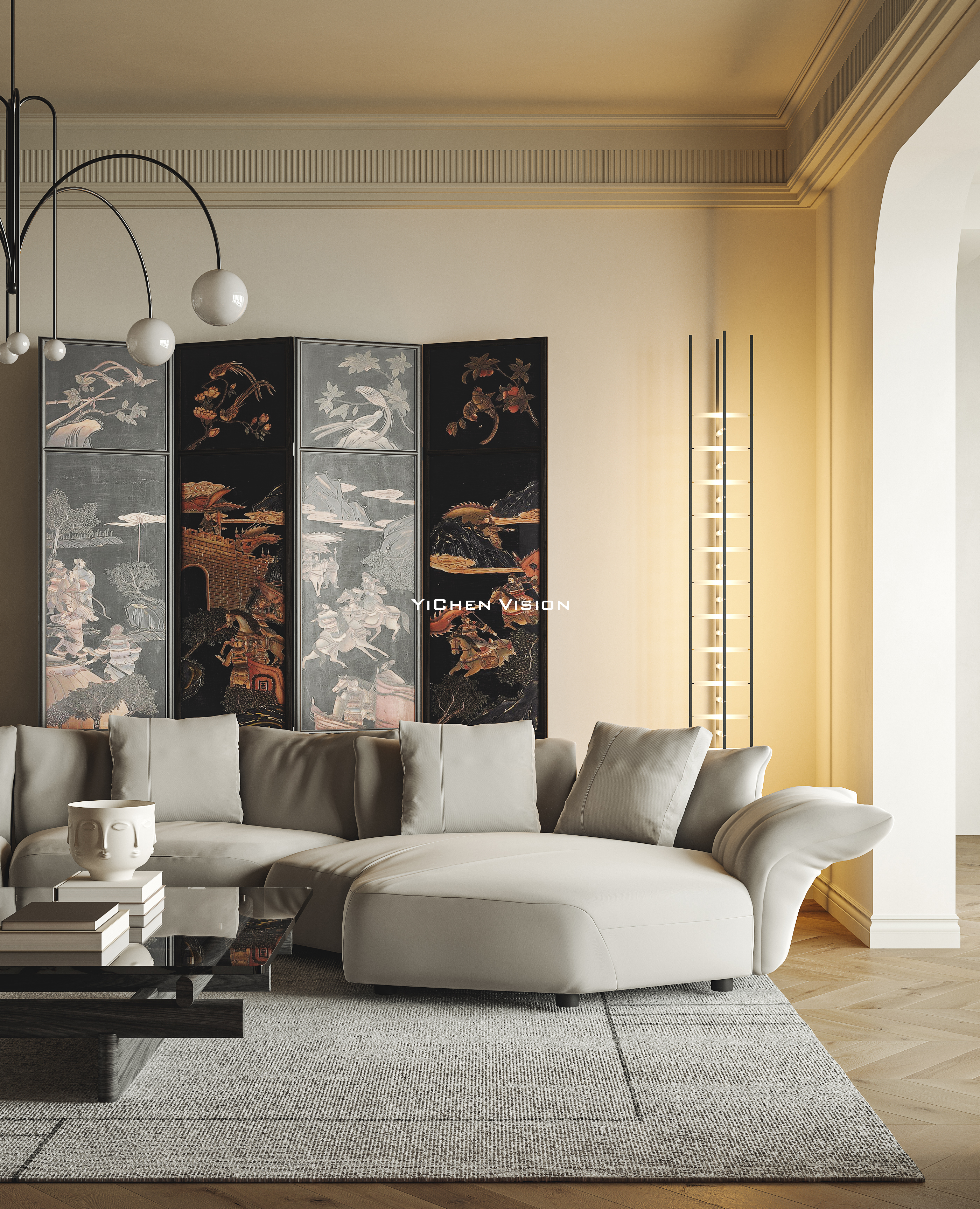 新古典混搭风丨中国西安丨西安异构全案设计-7