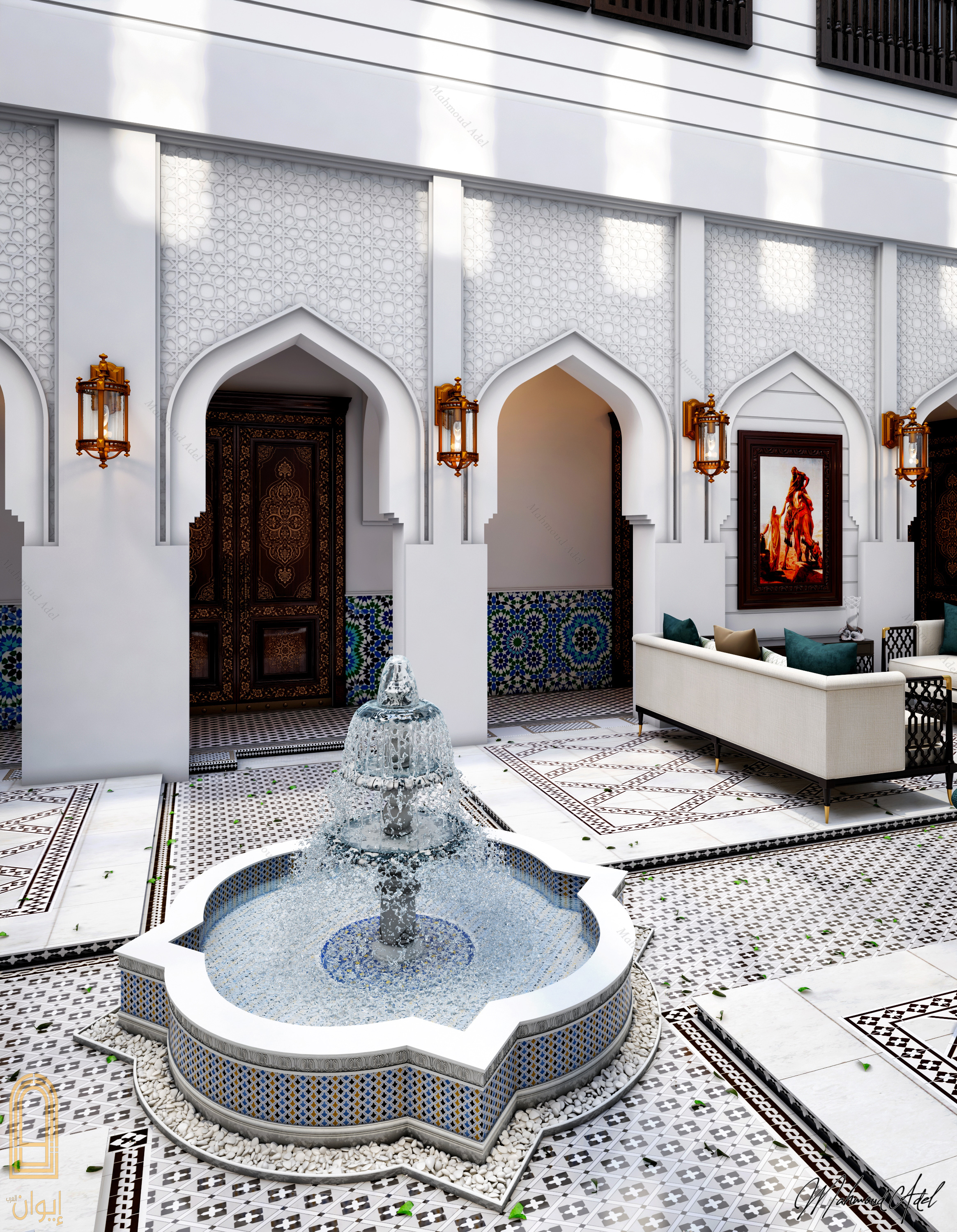 Moroccan courtyard Design.-7