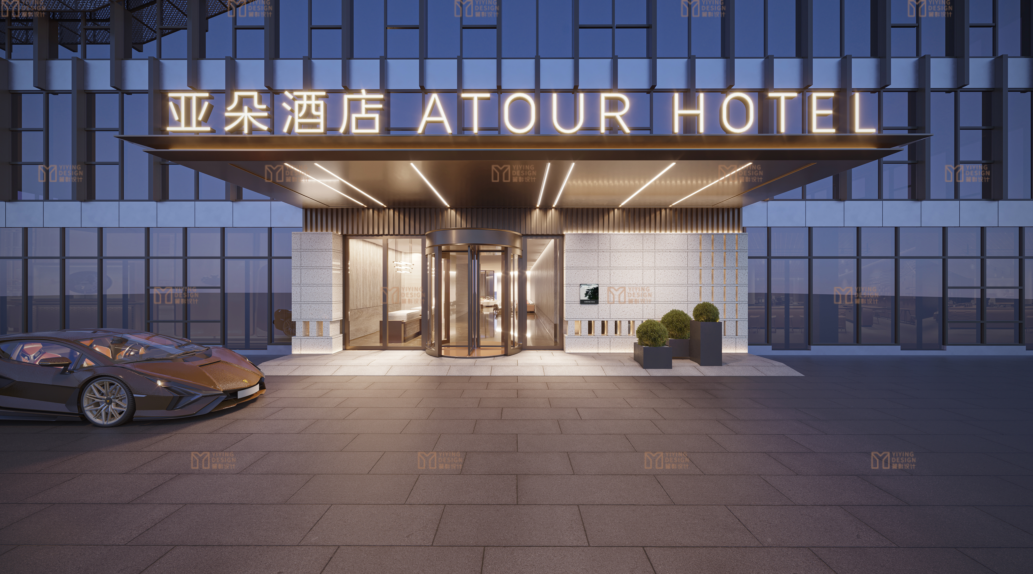 亚朵酒店案例┃酒店┃效果图-1