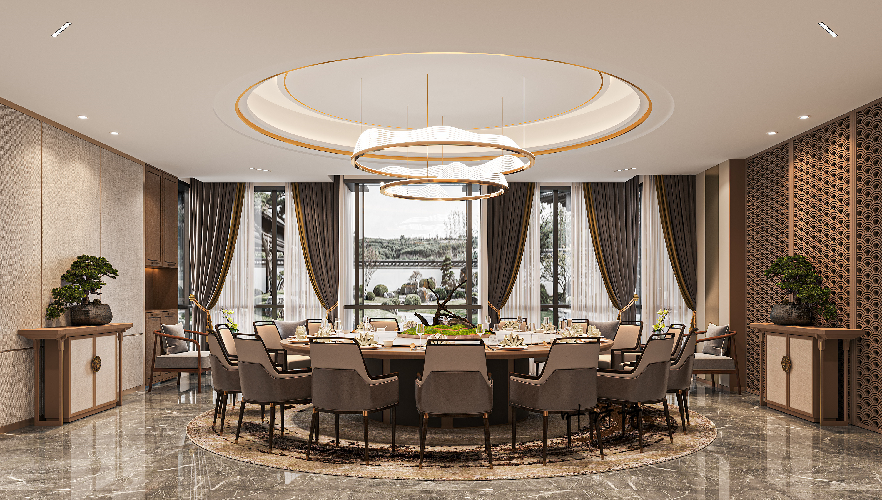 当艺术邂逅生活，会所装修效果图演绎空间灵魂-5