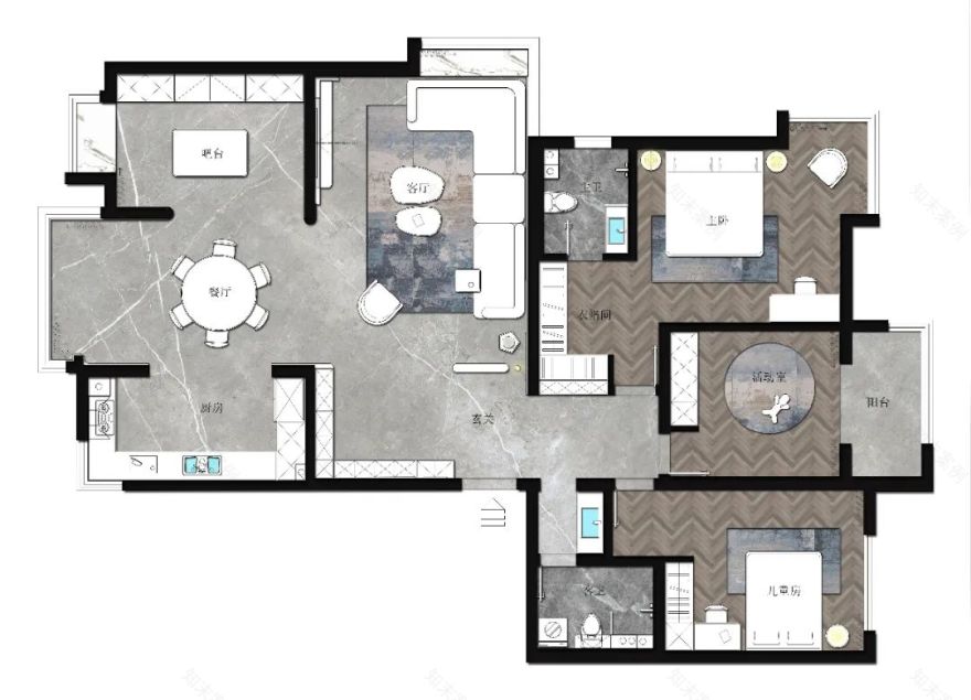 225㎡动静分明的浅色系居所,精致,从玄关开始!-67