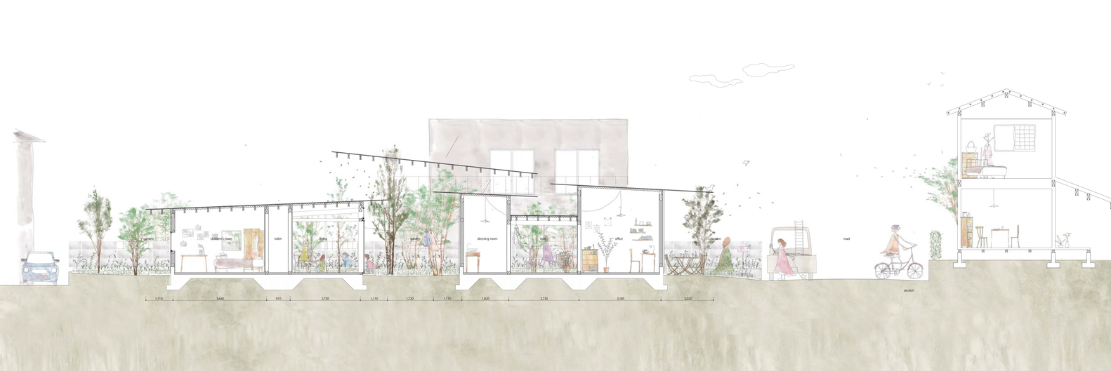 连结景观与街道的六屋顶之家-51