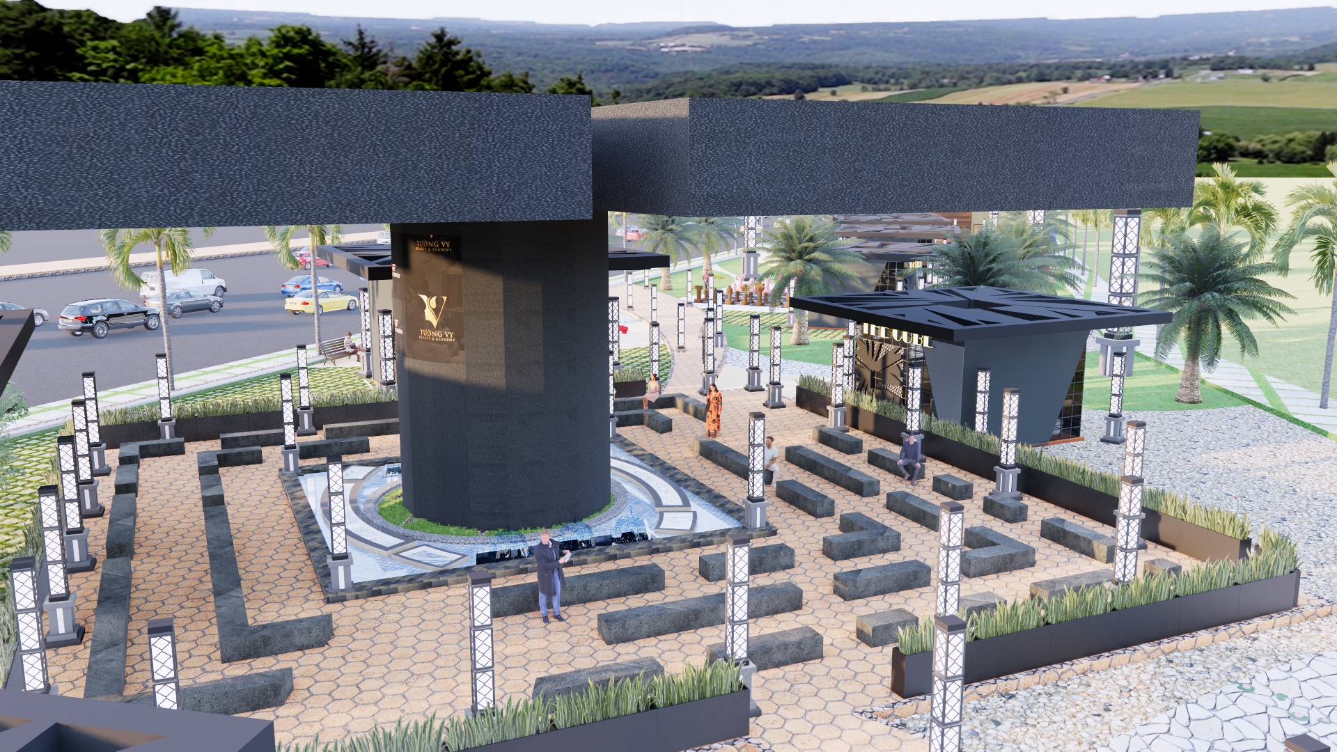 تصميم لمنتزه به العديد من الكافيهات والمطاعم في عمان-27