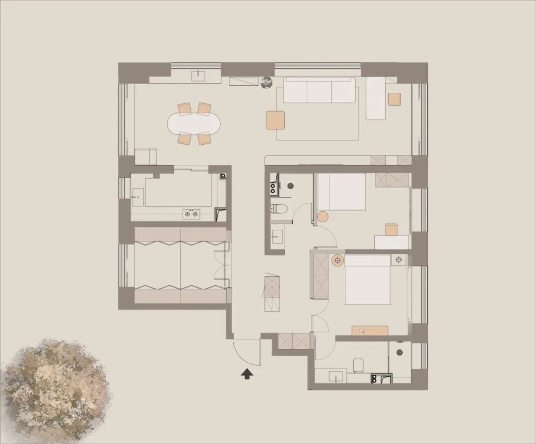 西安曲江城市树180㎡私宅平层丨中国西安丨西安红杉设计-57