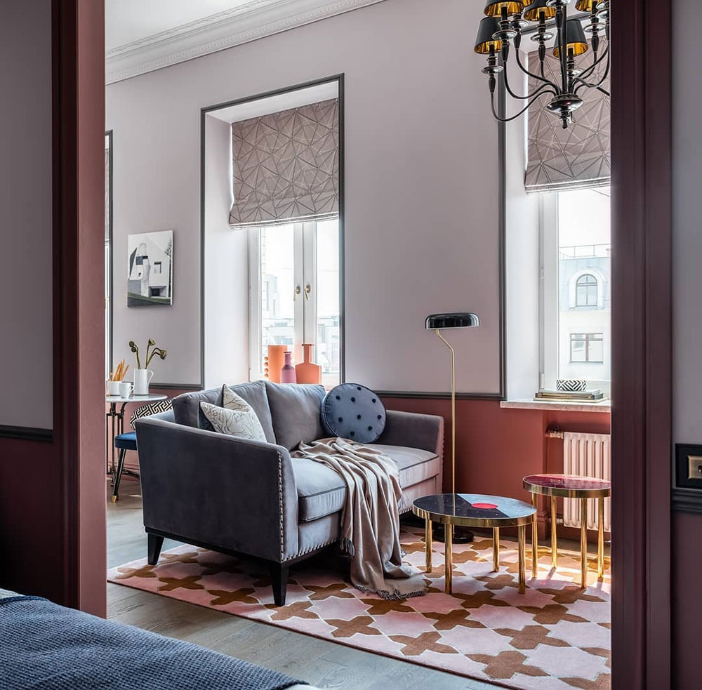 莫斯科彩色小公寓,历史建筑中的活力设计-12