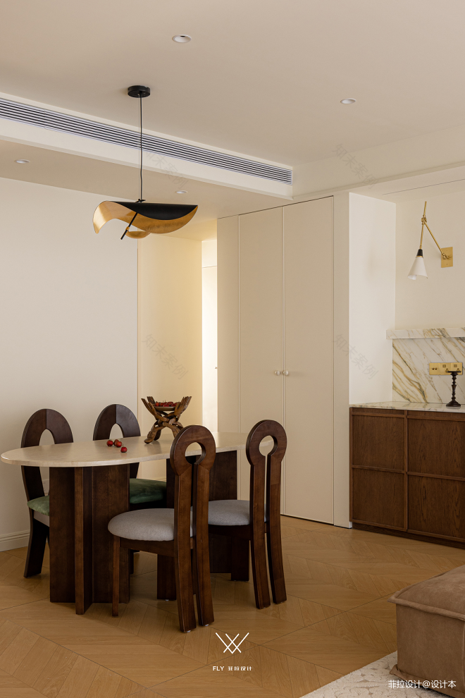 装修还得看90后:两人一猫住100㎡,开放布局的奶油中古家-48