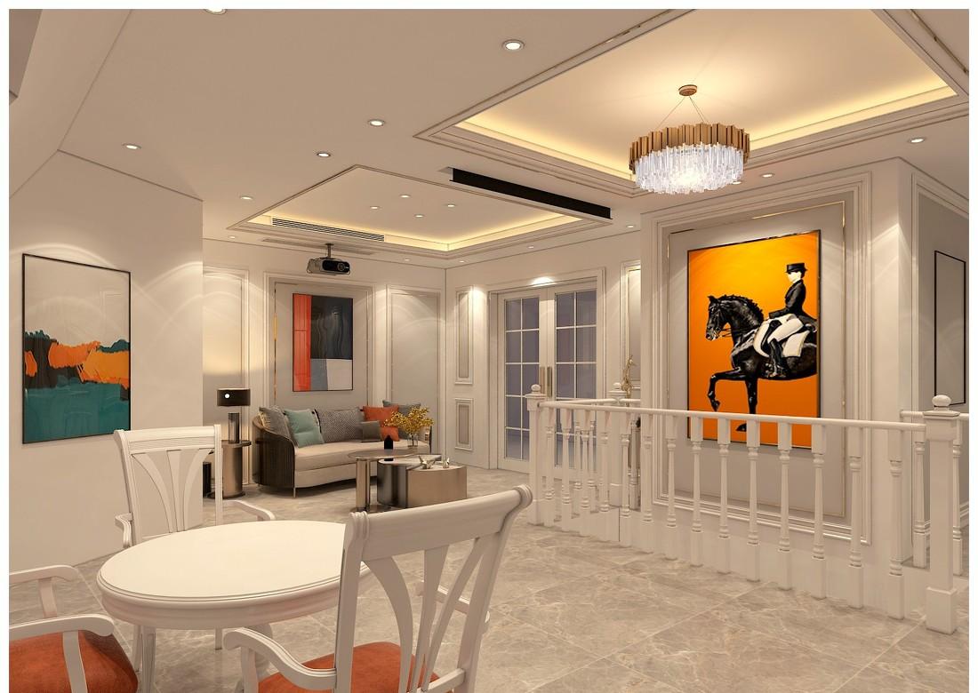 天津绿道丹庭美式轻奢复式设计-8