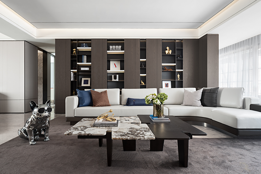 蓝调大平层 · 现代艺术与生活的完美融合丨中国台州丨壹新设计,恩嘉设计-11