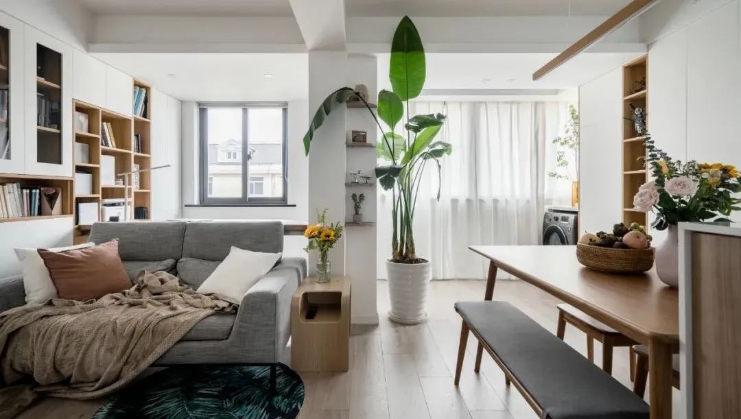 上海 102 平北欧风之家,粉色++ 白色++ 黑色大胆用色,储物空间超强-141