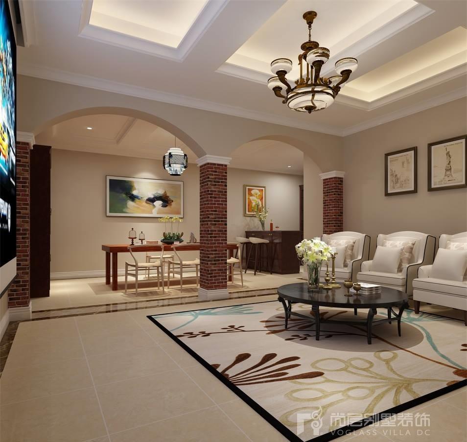 团泊湖别墅美式轻奢风设计-10