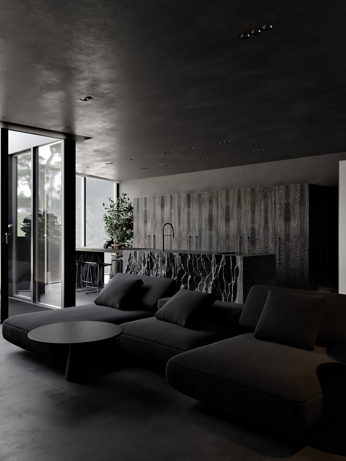 125㎡黑色系住宅设计 超酷！-0