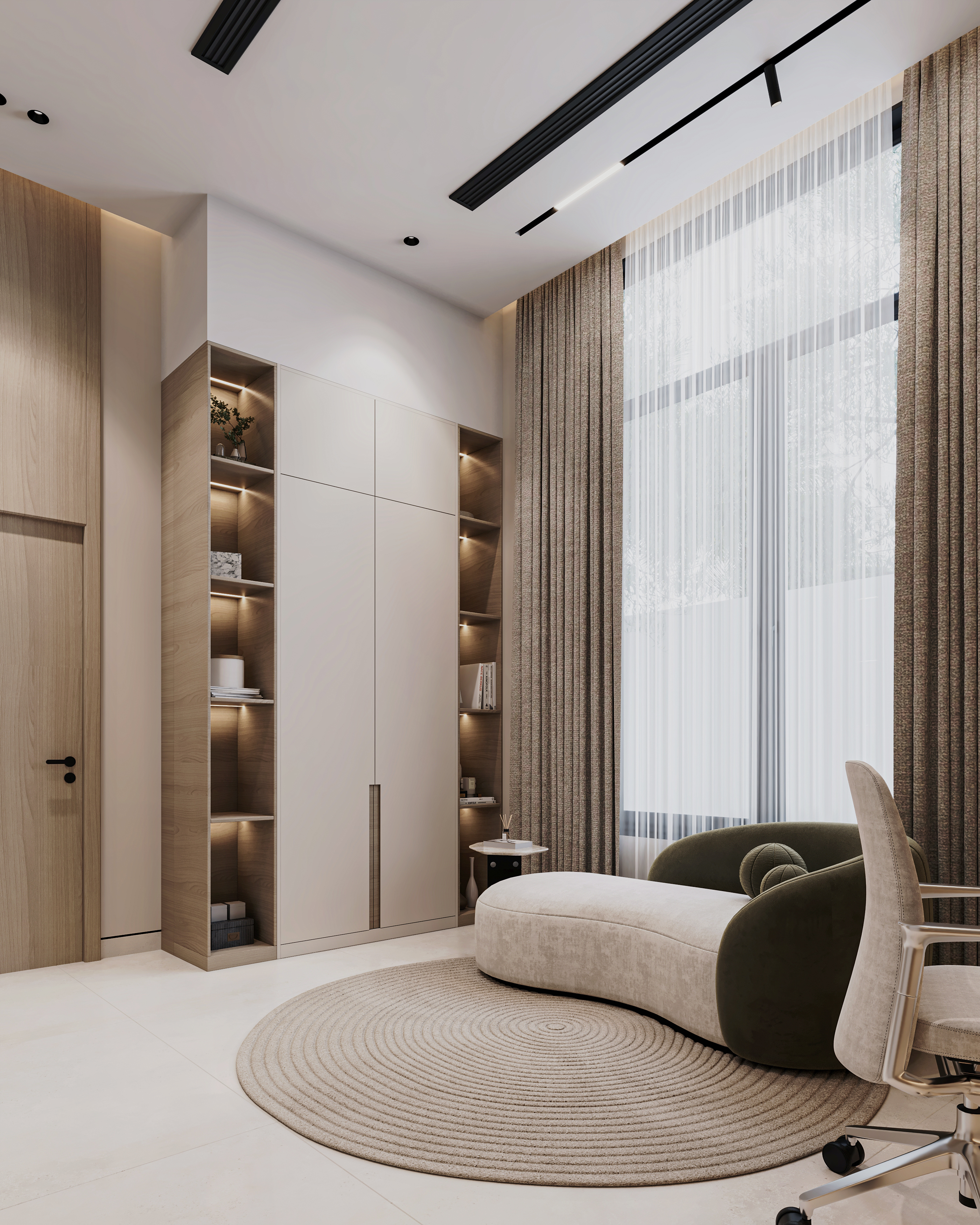 现代办公场所

注：office常见释义为办公室、办公场所 ，这里结合 for work 理解为用于工作的办公场所更合适 丨阿联酋丨Archpix Engineering Consultants-10