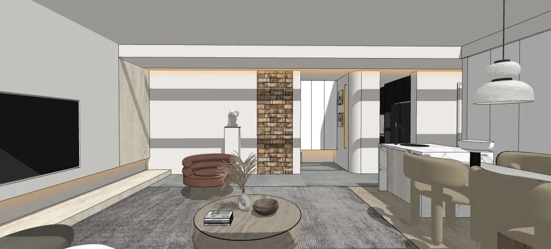 轻侘寂美学 · 重庆公园大道140平米三室一厅设计案例丨中国重庆丨空一筑造-35