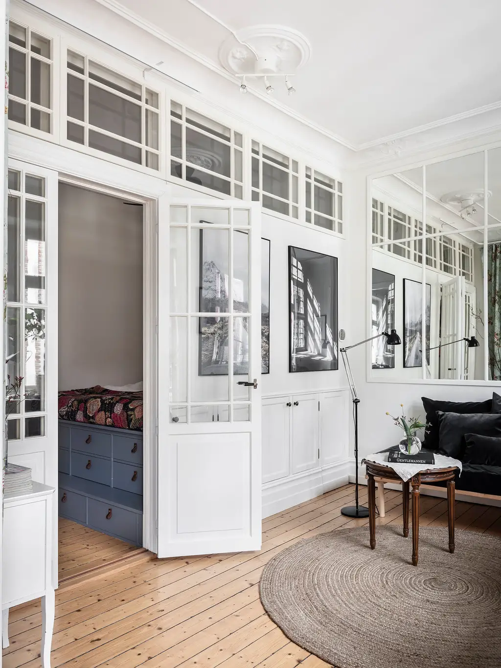 "瑞典古董公寓的灰色乡村厨房设计"-23