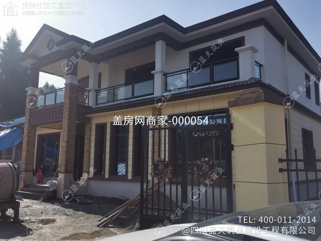 【施工队案例】四川省眉山市东坡区网红二层靓丽自建别墅施工-13