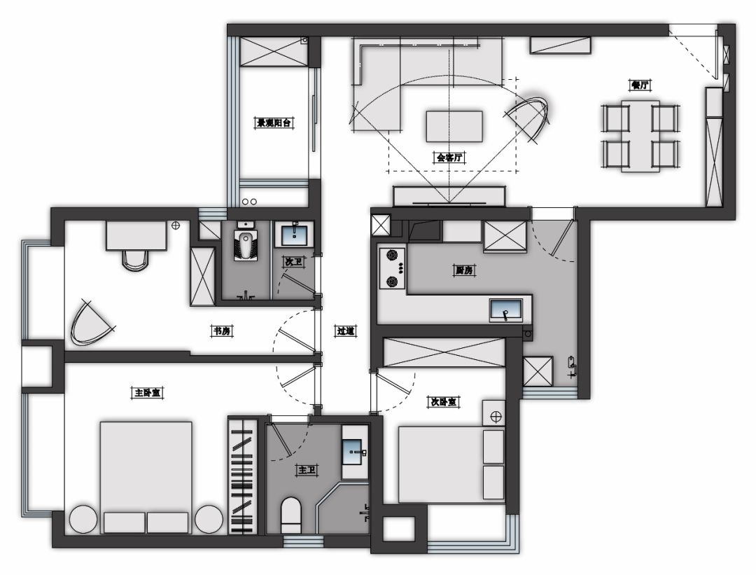 重庆现代风家居 | 三室两厅的简约美学-39