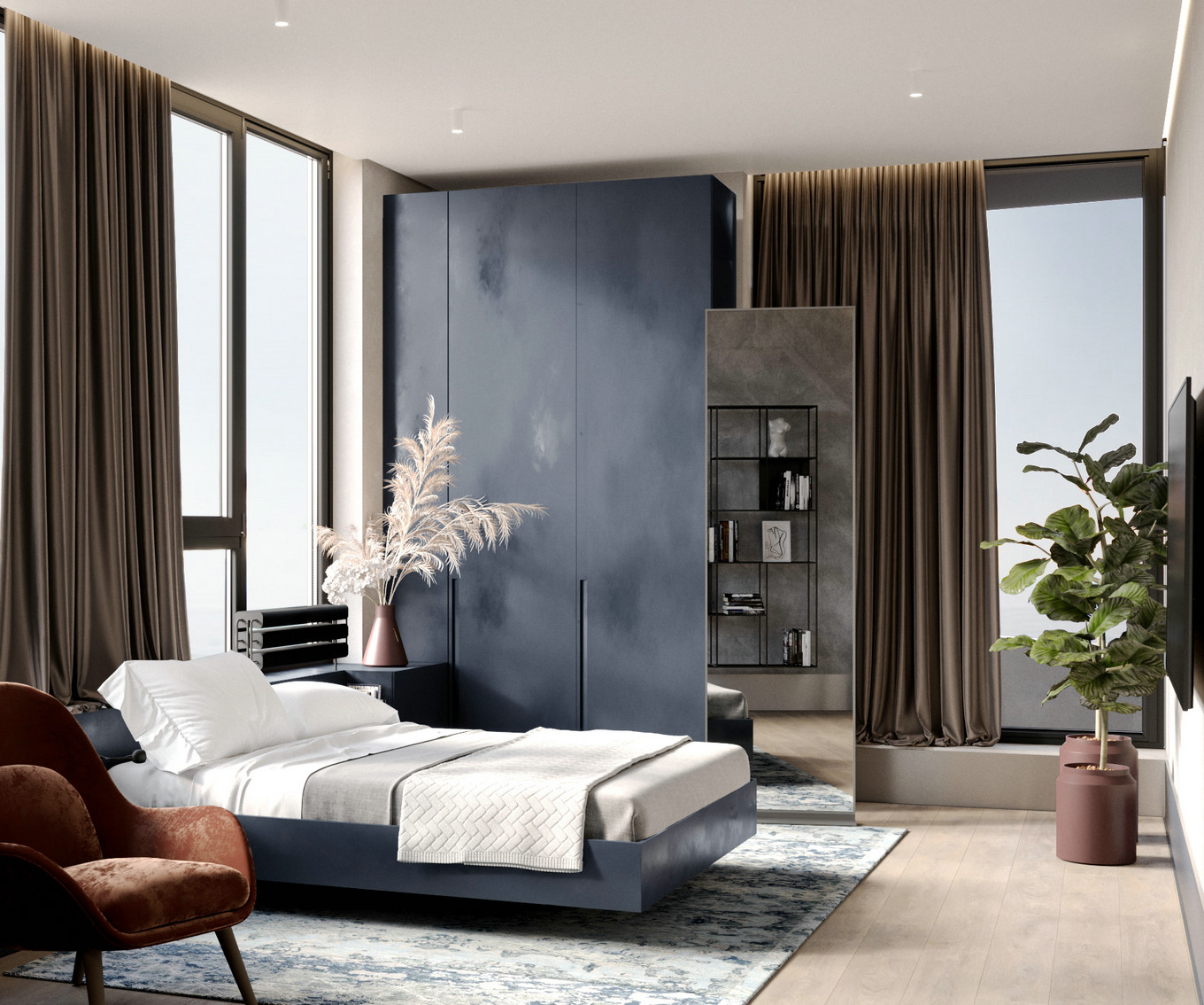 北欧风个性家居，106㎡大胆配色设计-11