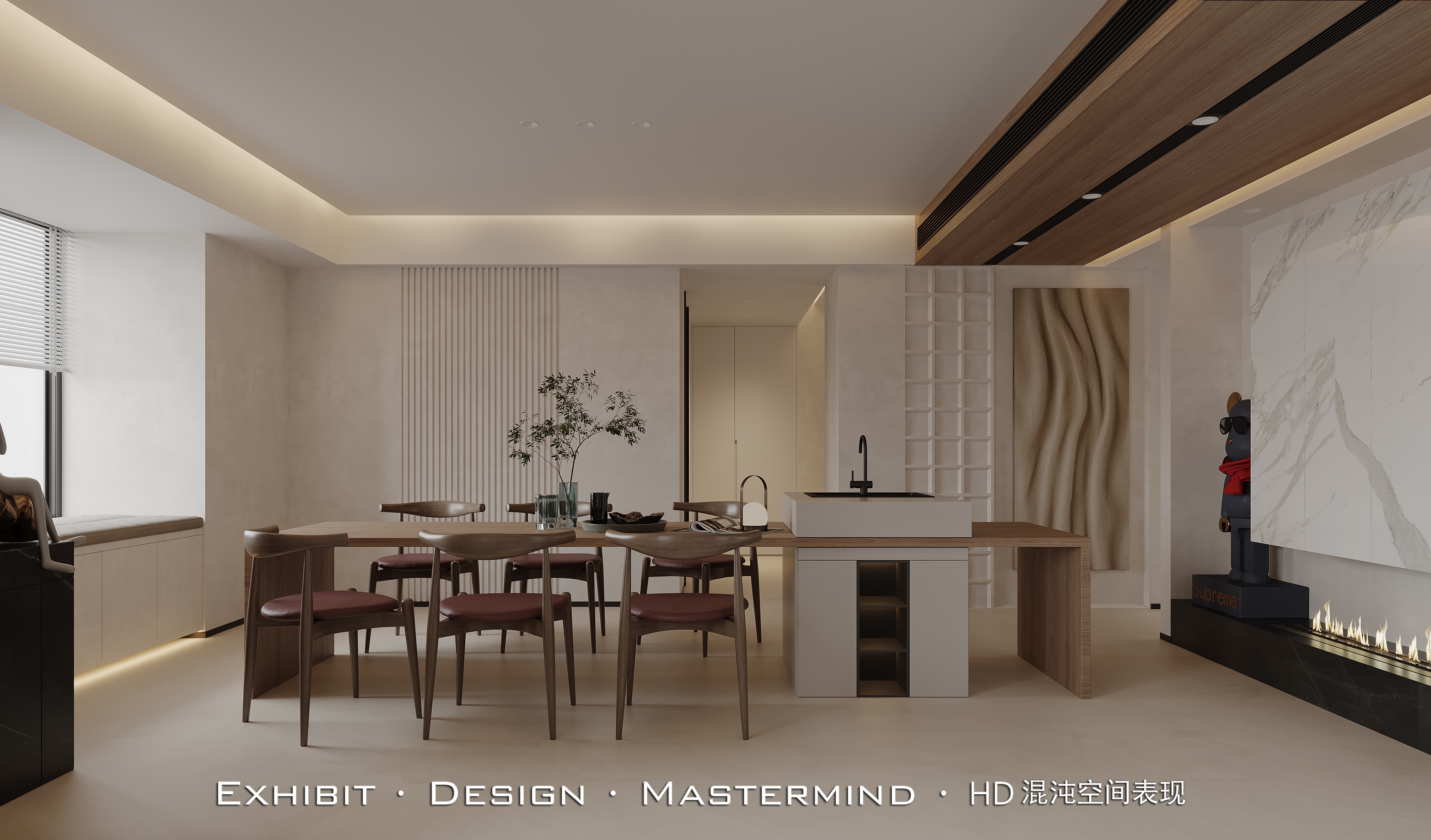 现代 极简风 平层客餐 X 厅混沌空间表现-5