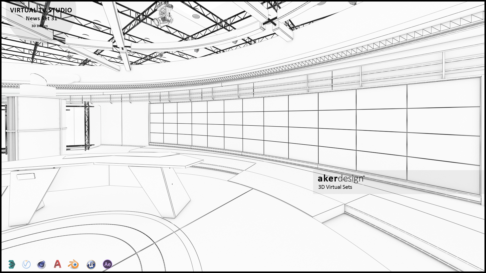 虚拟电视演播室新闻场景 1-5