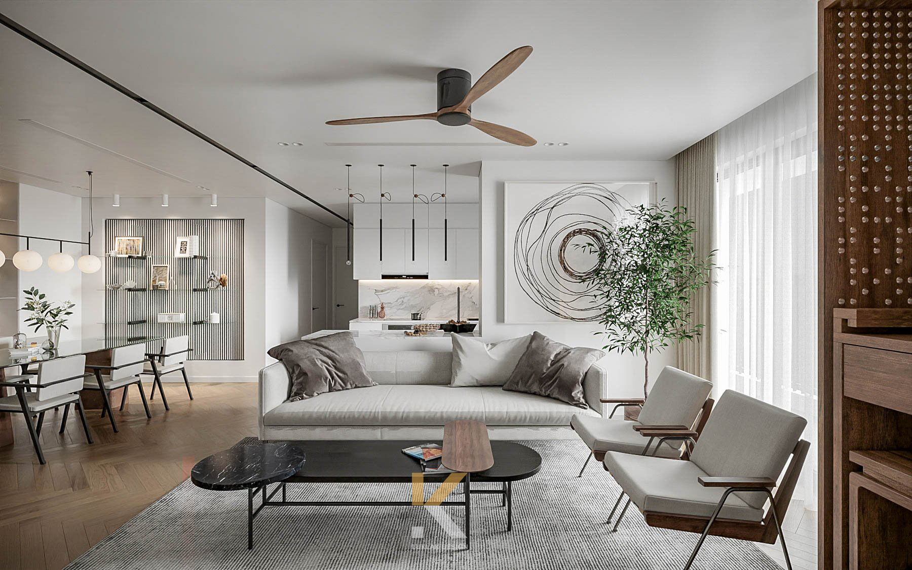 柔美白色系公寓设计-1