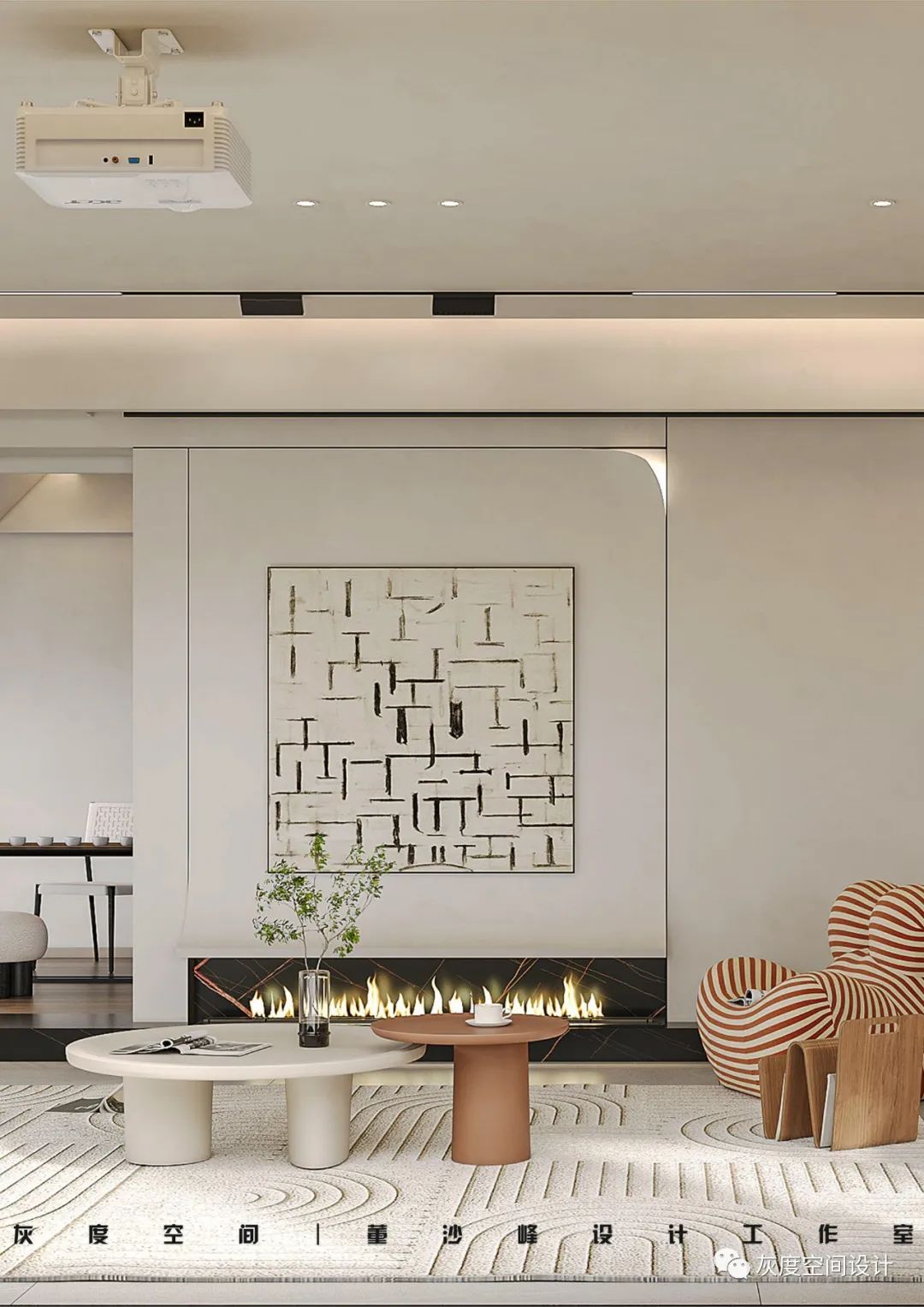 奶油风别墅设计丨灰度空间设计-6