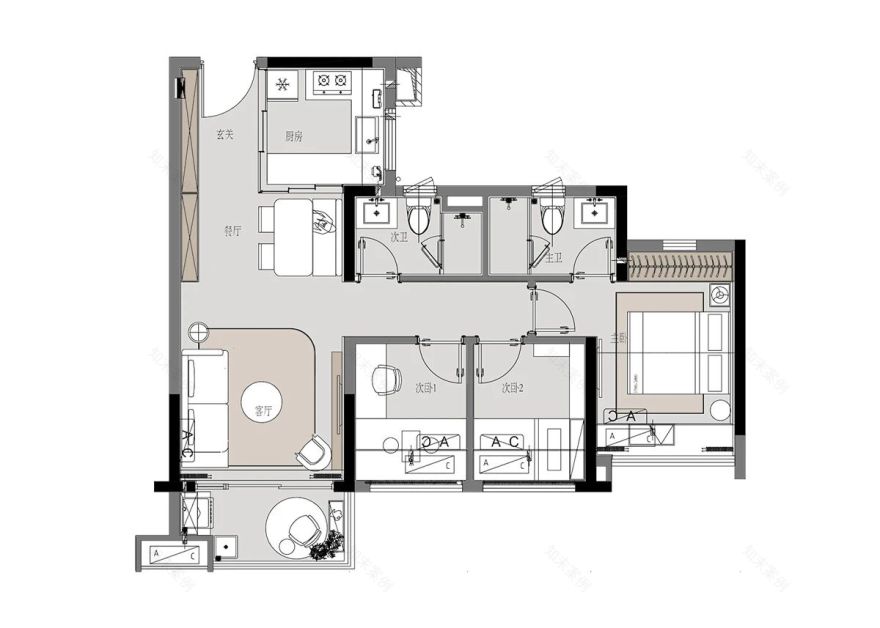 珠海万科样板房设计丨中国珠海丨上海乐尚设计-117
