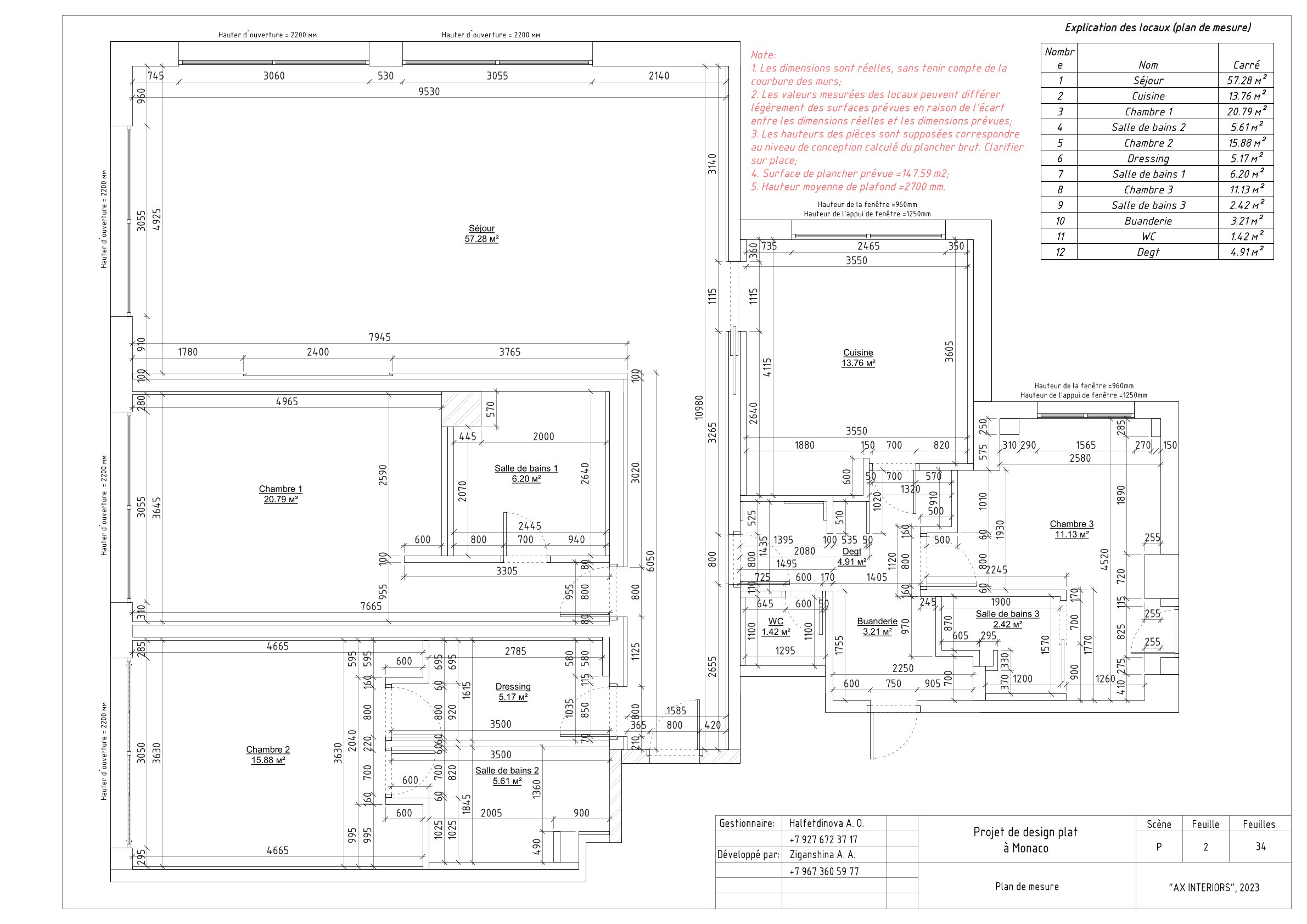Working documentation of Monaco apartment-1