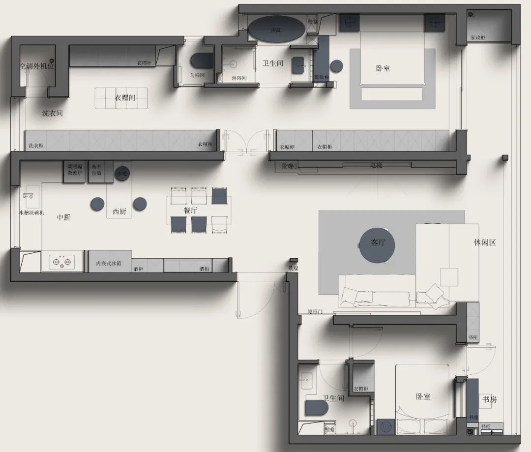 荣民 8 号简欧风平层设计丨张骞-17