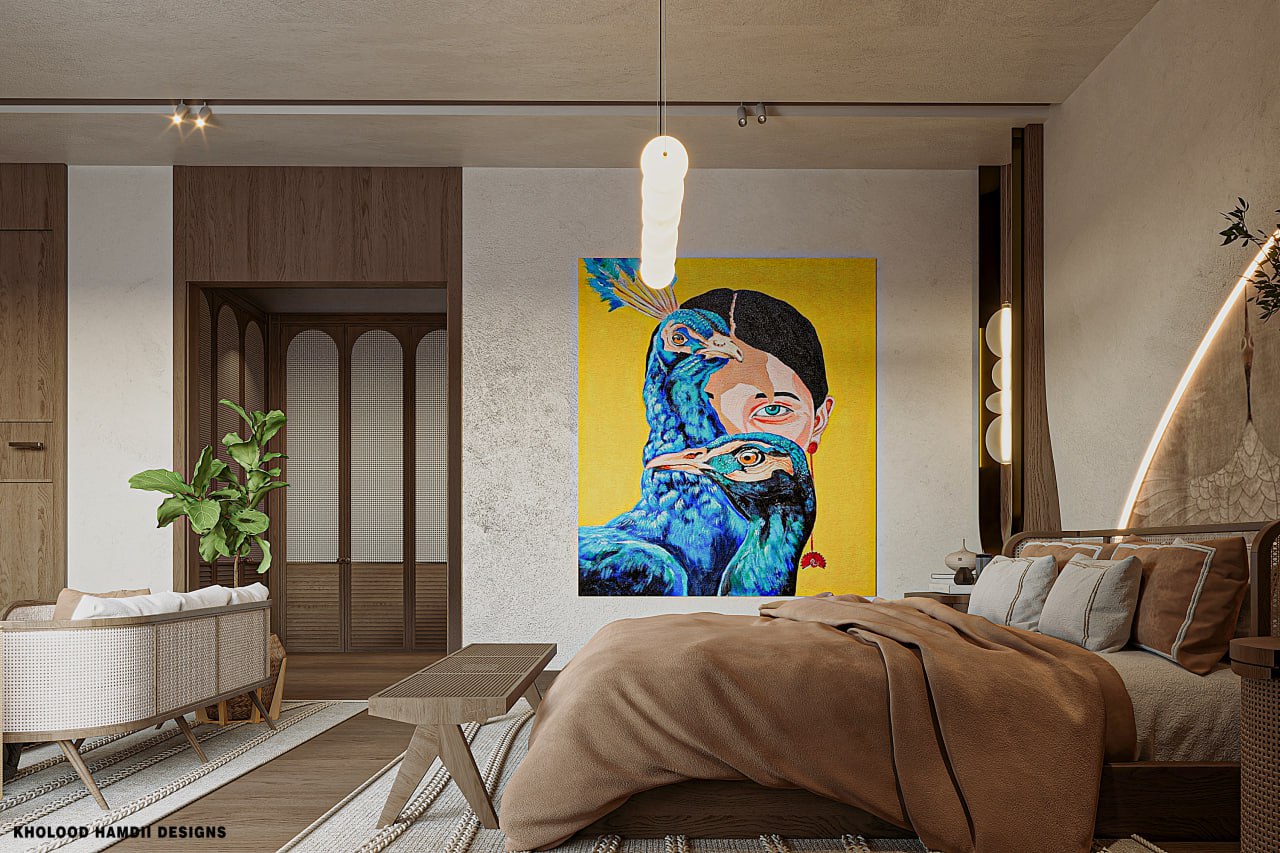 Modern organic bedroom design with Rattan touch-5