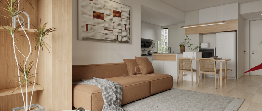 南宁简约原木小户型装修丨中国南宁丨左一团队-4