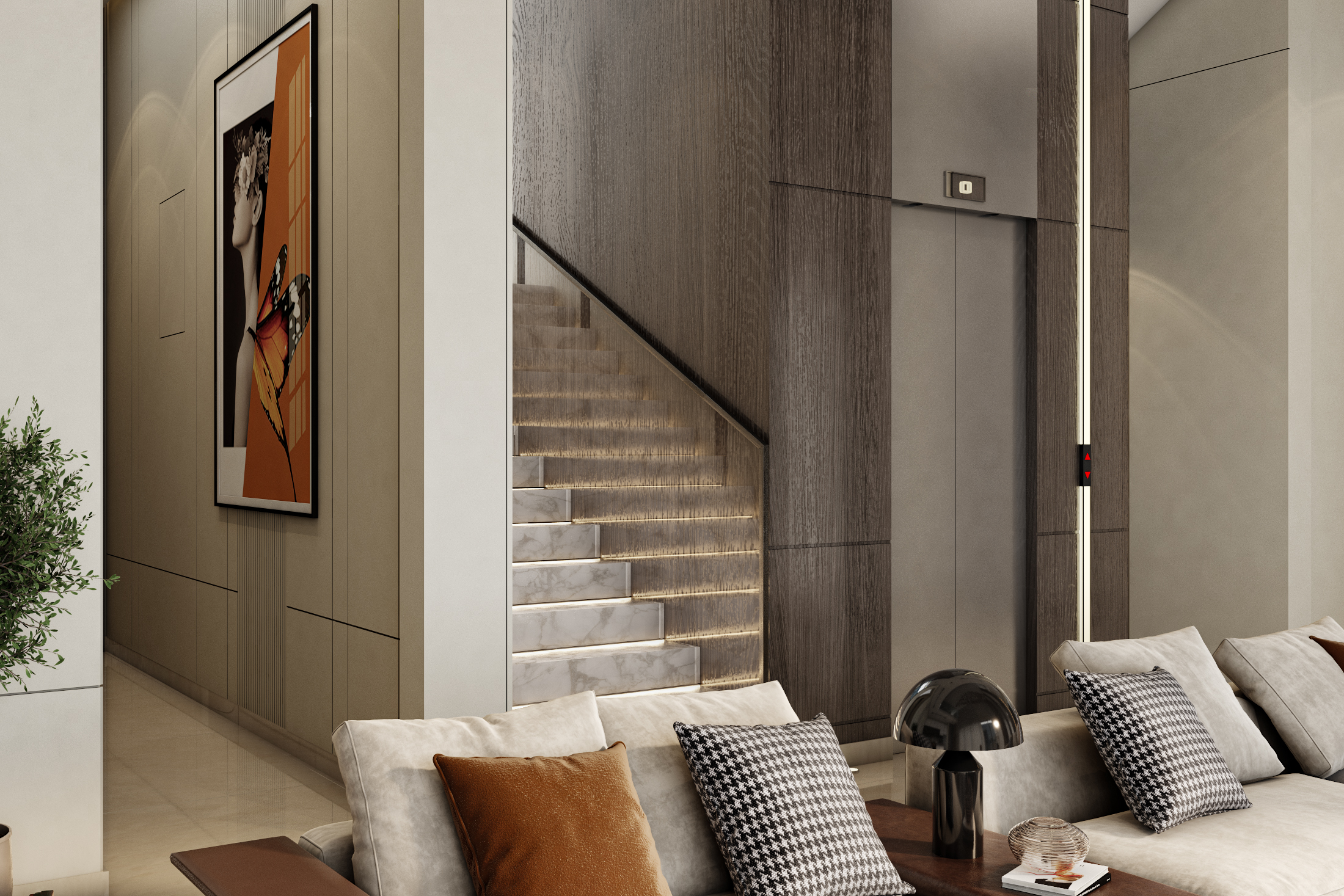 接待区与开放式厨房设计丨沙特阿拉伯丨Valley Concept Designs-17