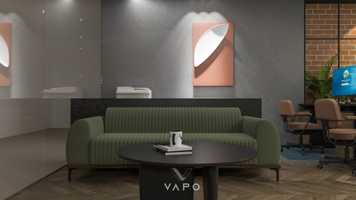 SketchUp办公室室内模型丨Ca Uon-5