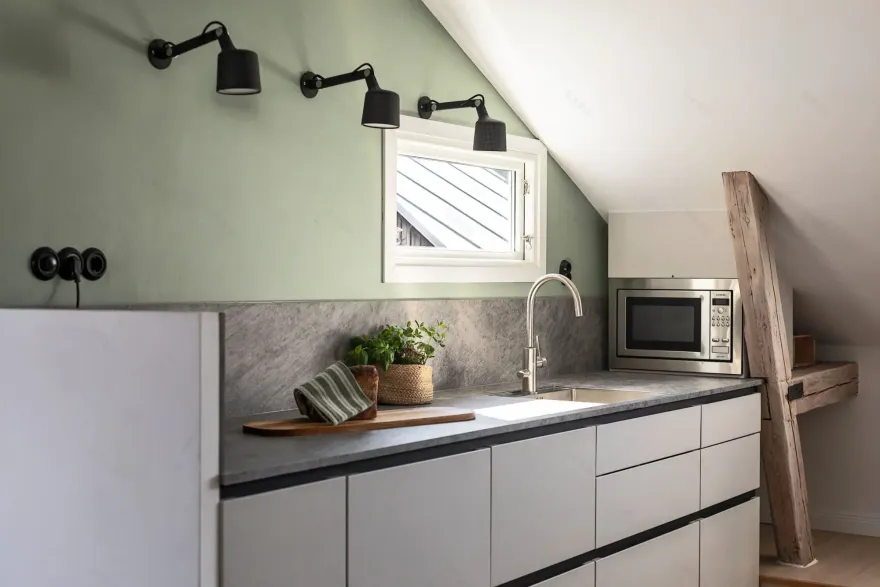 瑞典绿色陶土风格阁楼设计-8