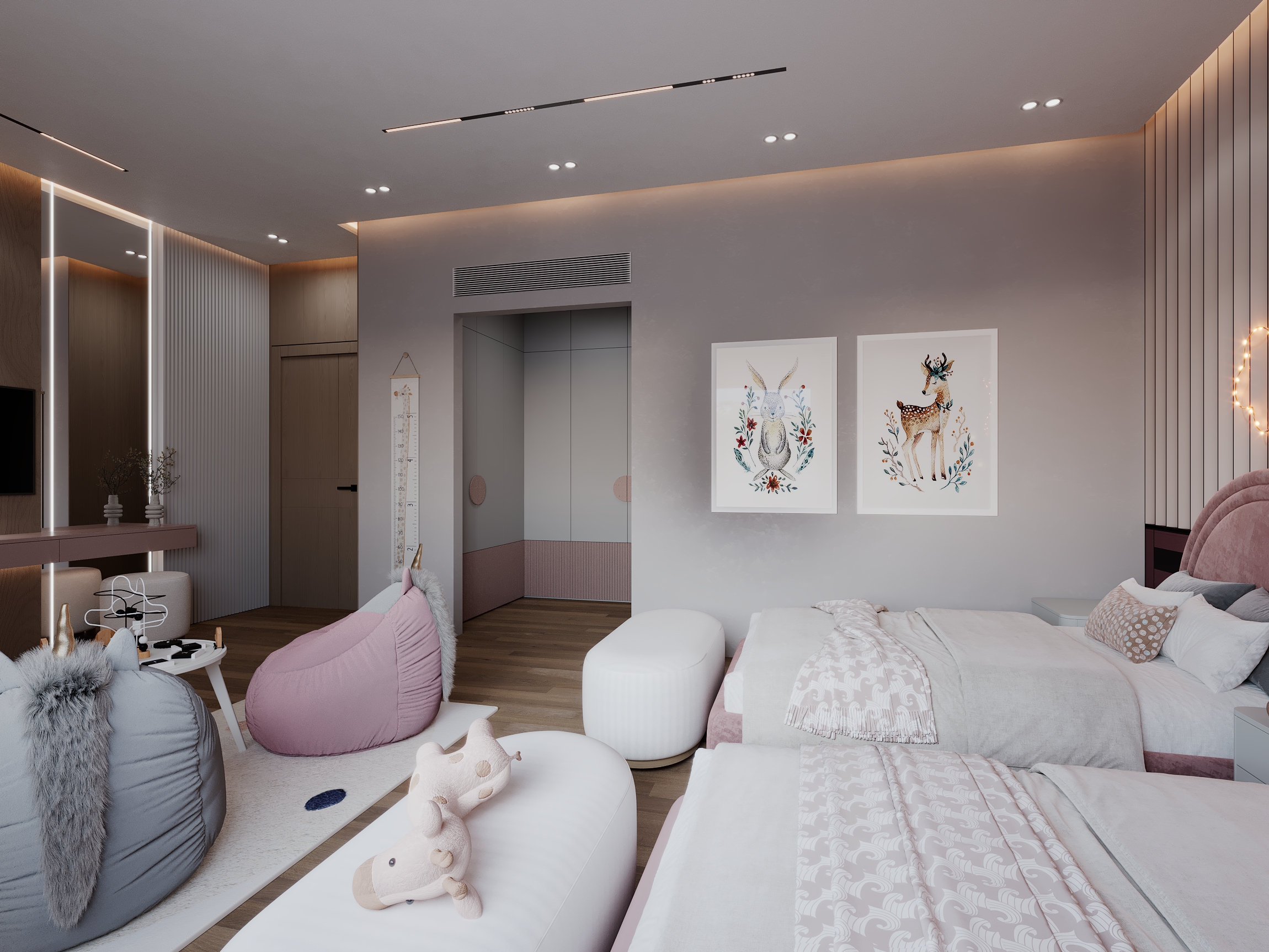 别墅双床儿童卧室-11