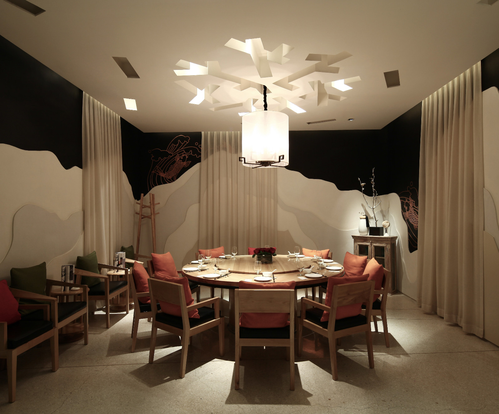 谷朴东北菜馆 | 简约黑白灰,打造健康餐饮空间-9