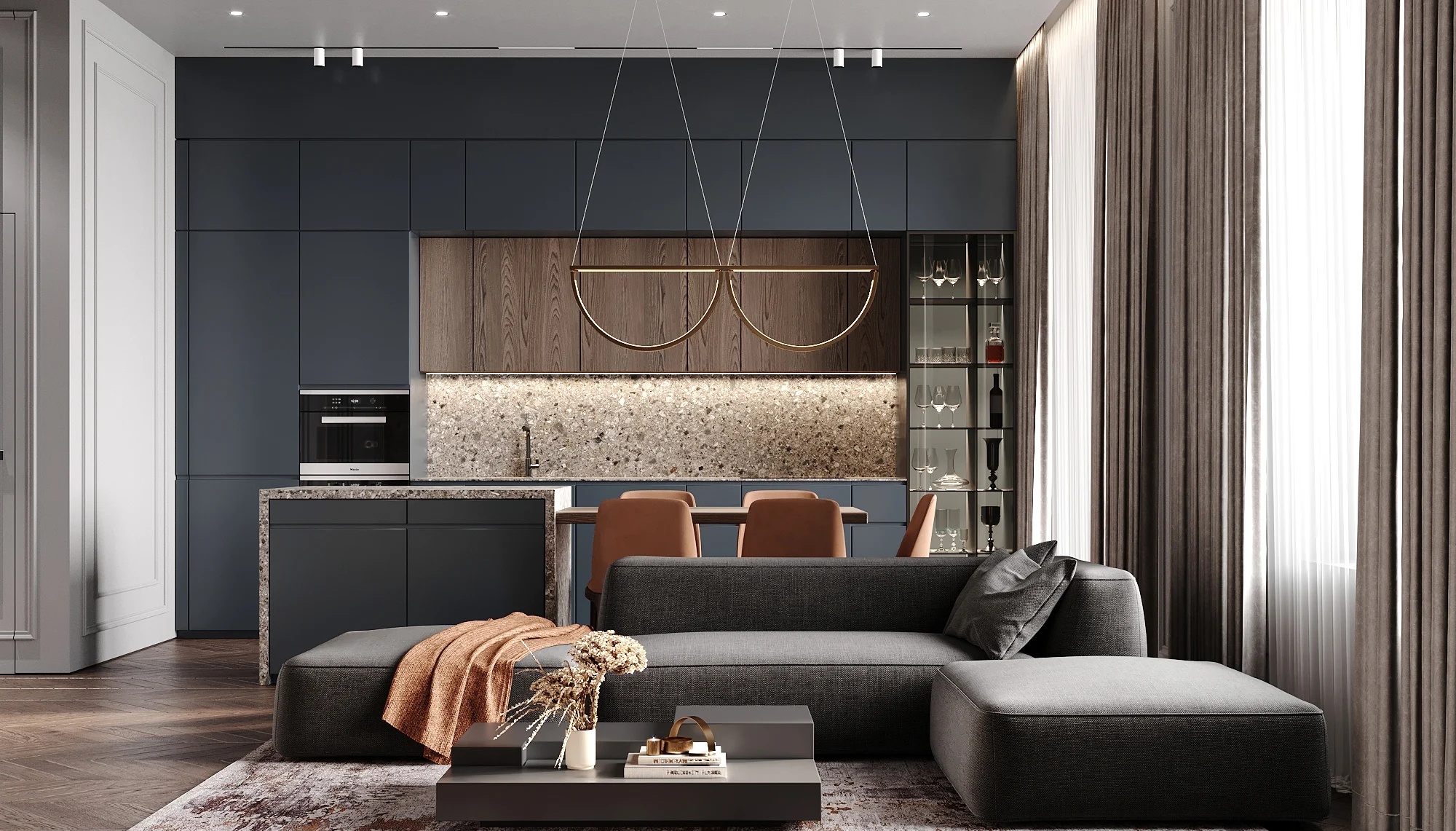 高级灰+橙色住宅设计-3