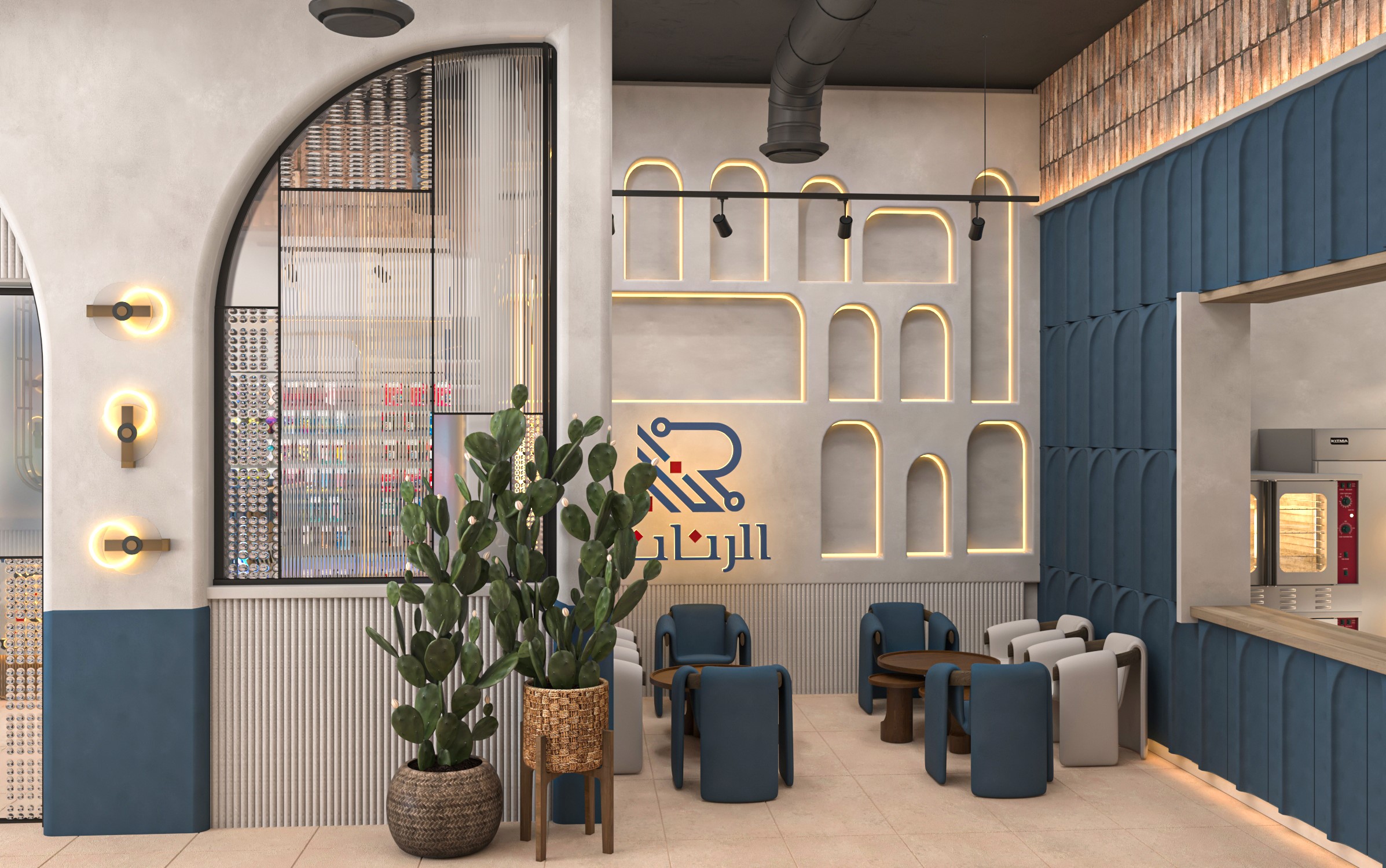 “Al  Rannan”混合移动商店与咖啡馆室内设计-7