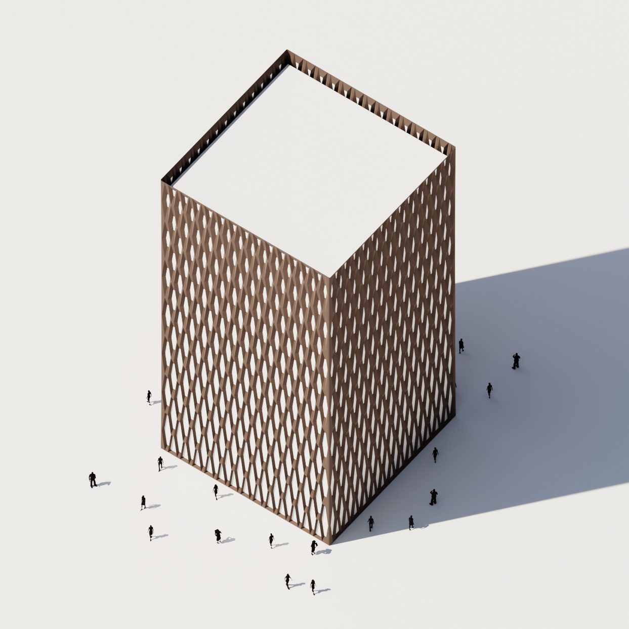 Hexagon Pattern Facade Tower Rhino Grasshopper-12