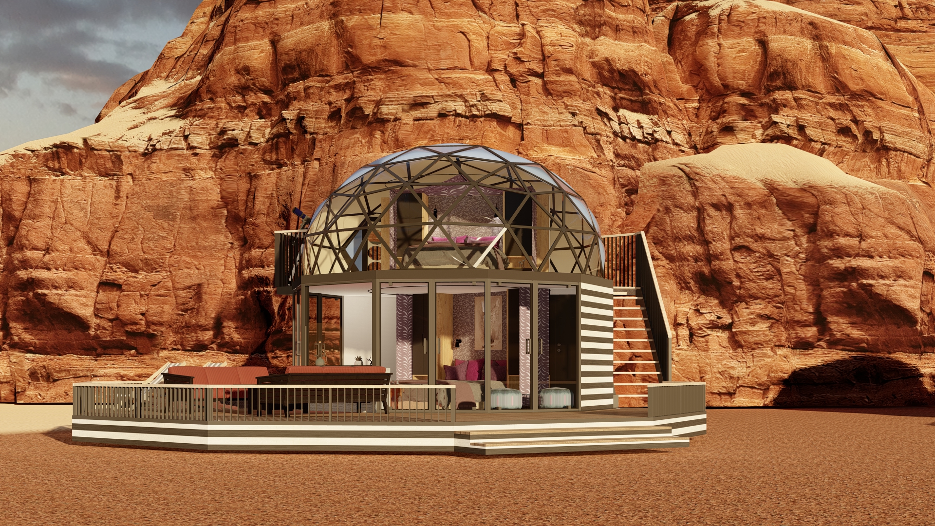 豪华露营舱 测地线圆顶佩特拉-33