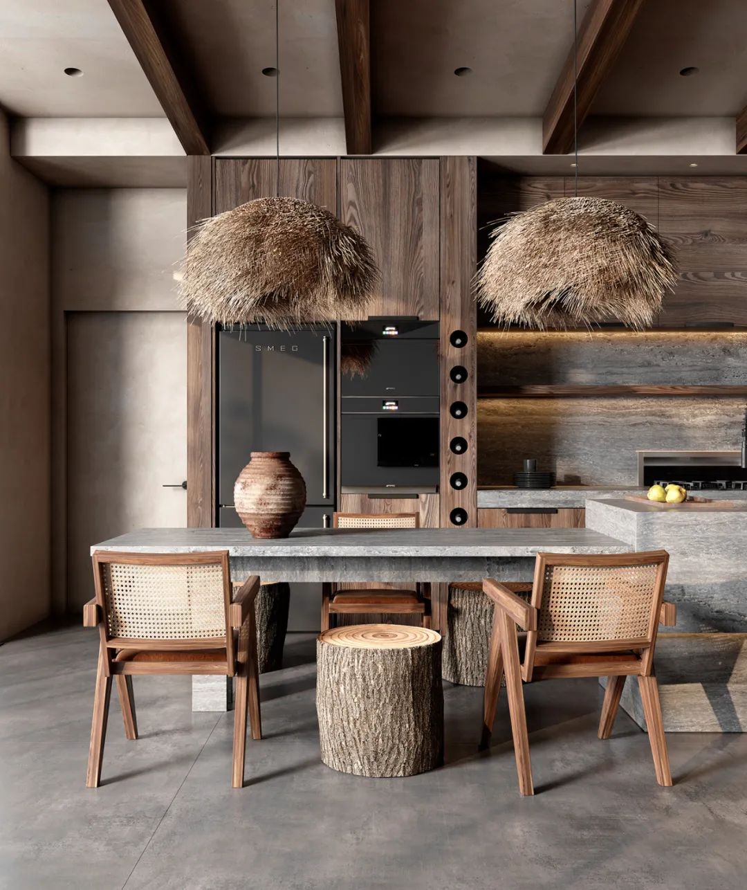 美式侘寂风餐厅设计丨YanaPrydalna-59