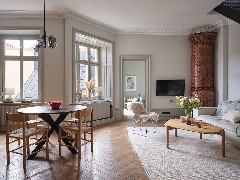 斯德哥尔摩独特阁楼公寓 | 乡村风格与现代设计完美结合-4