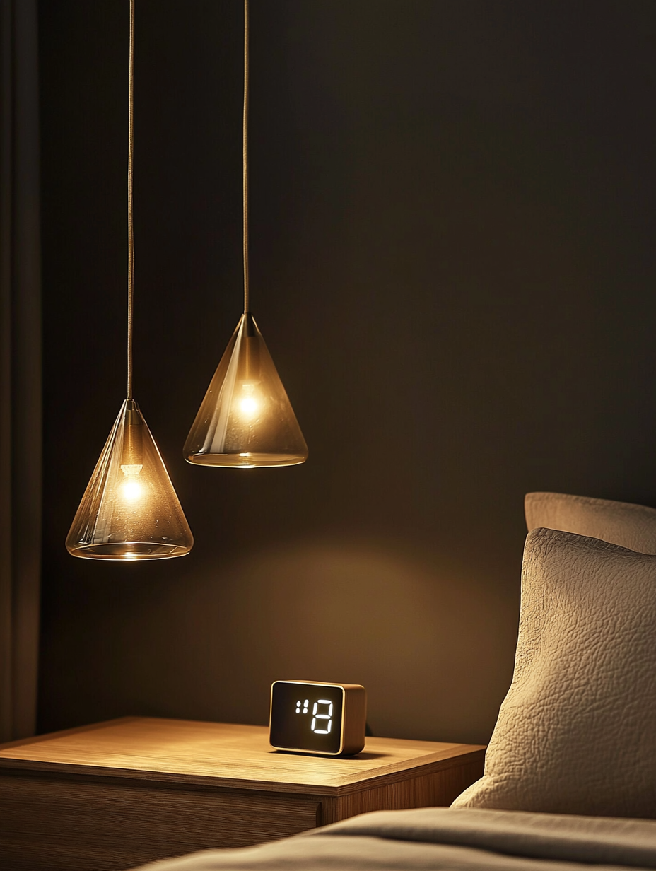 MJ生成实景  夜间氛围台灯场景-3