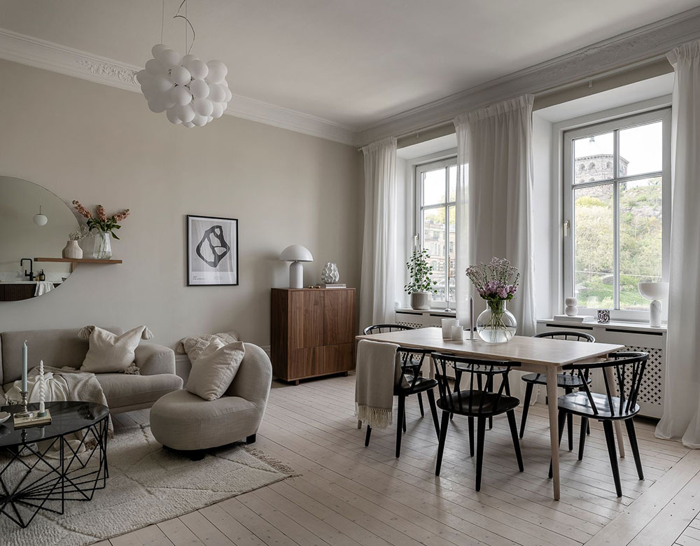 瑞典哥德堡优雅公寓 | 木质厨房与柔和色彩的完美结合-8