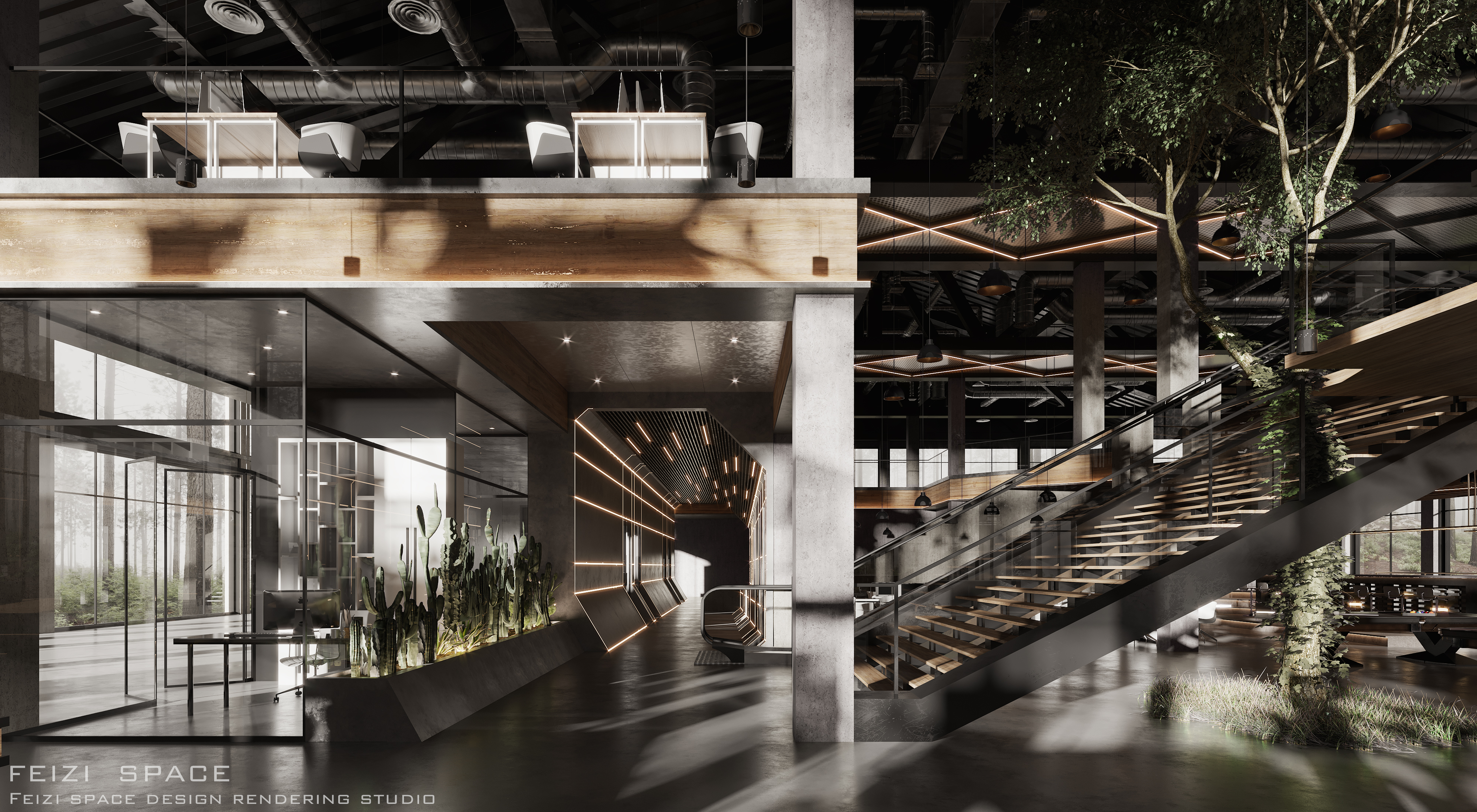 超写实CR办公空间设计效果图，corona渲染器渲染-10