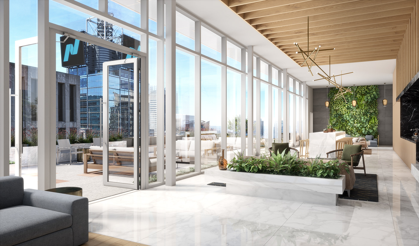 纽约 44 街现代玻璃顶 penthouse 室内设计-10