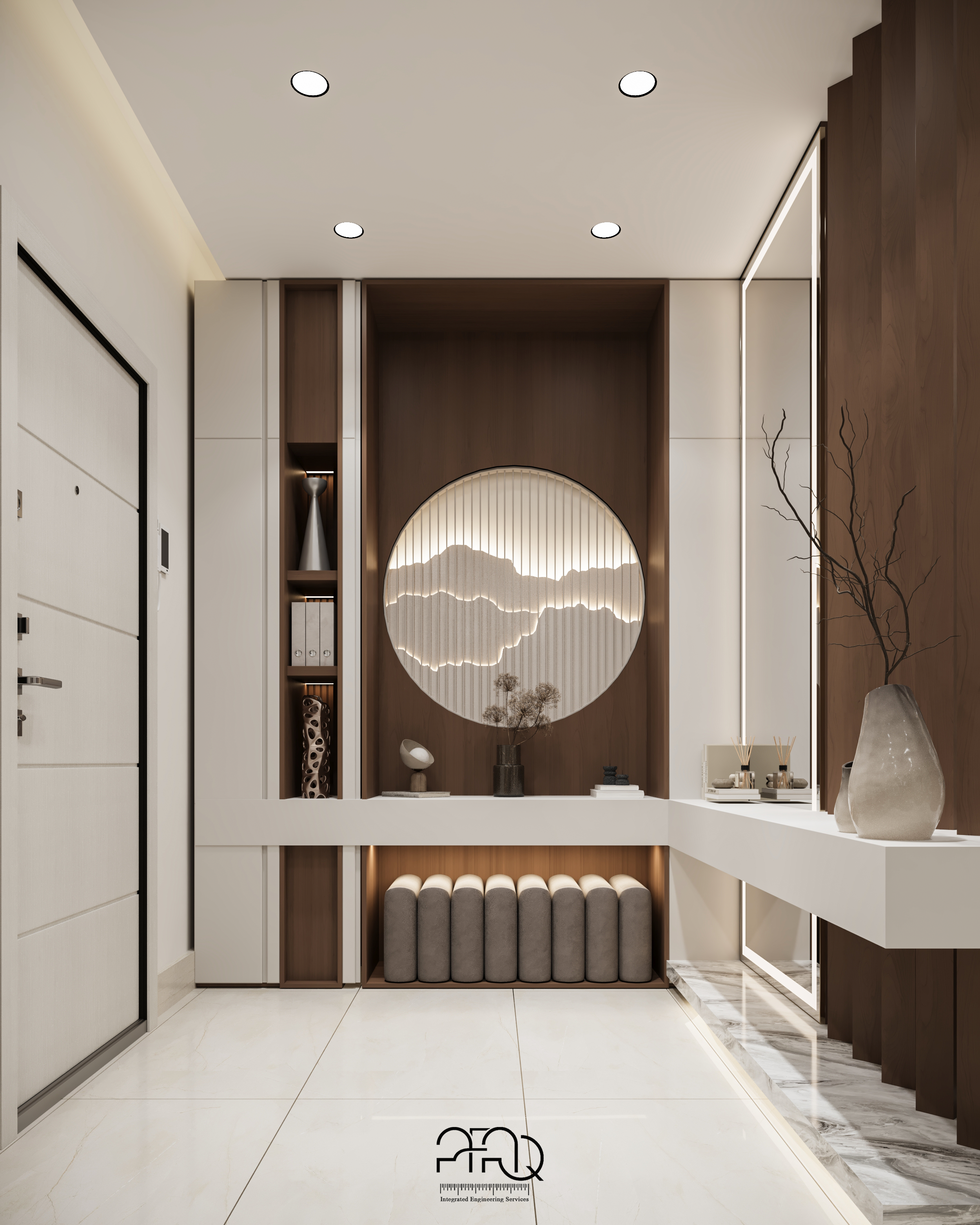 现代接待区与开放式厨房-2