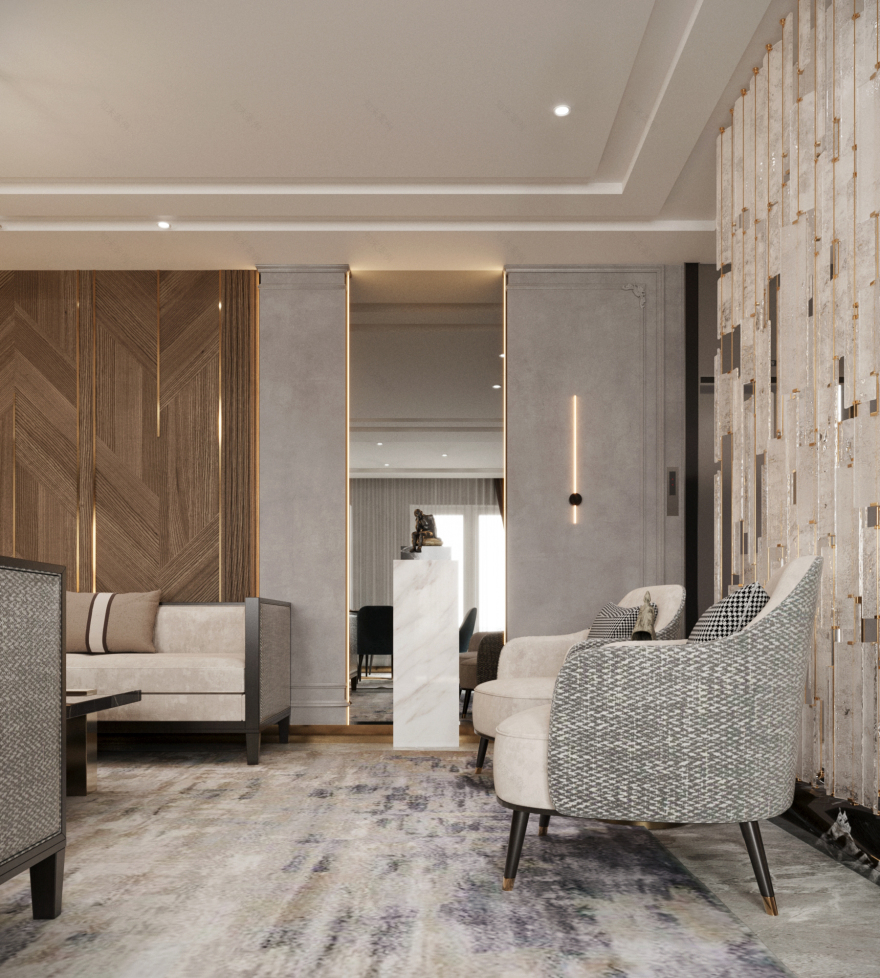 接待家庭客厅丨沙特阿拉伯丨Sara Lotfy-11