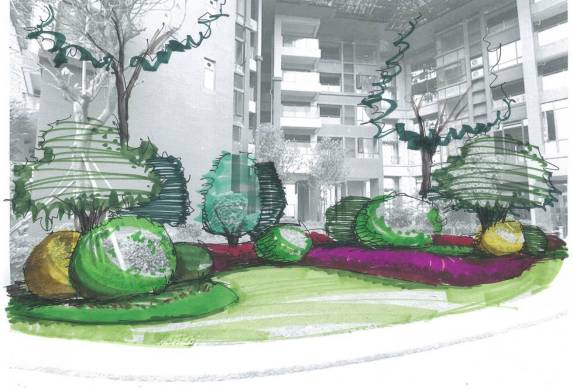 绿化设计中的地被放线手法与植物配置-95