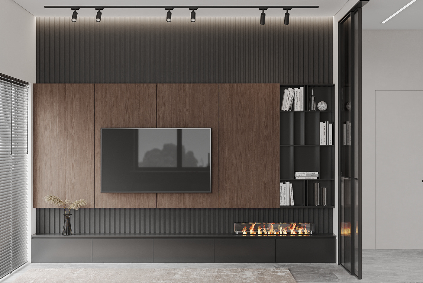 100㎡高级灰色系住宅设计-7