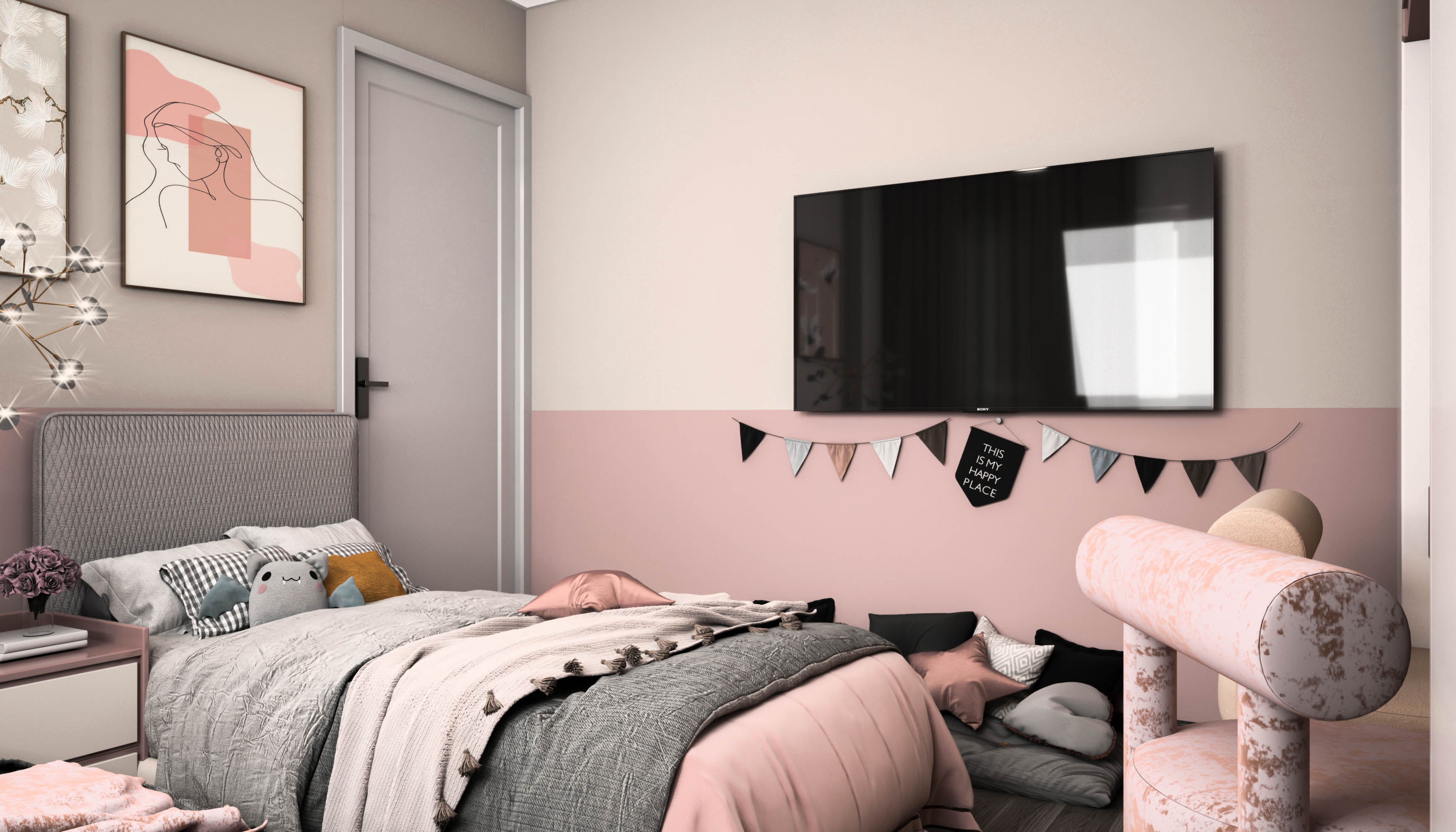 SIMPLE GIRLS BEDROOM-4